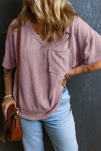 Load image into Gallery viewer, Mauve Ribbed Loose Fit V-neck (PLUS SIZES)
