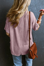 Load image into Gallery viewer, Mauve Ribbed Loose Fit V-neck (PLUS SIZES)
