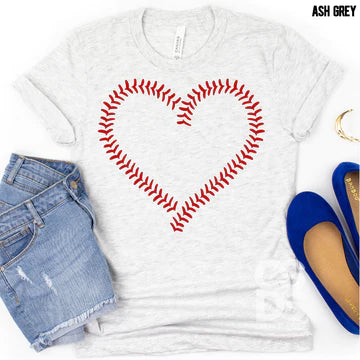 Baseball Laces Heart -Red Ink