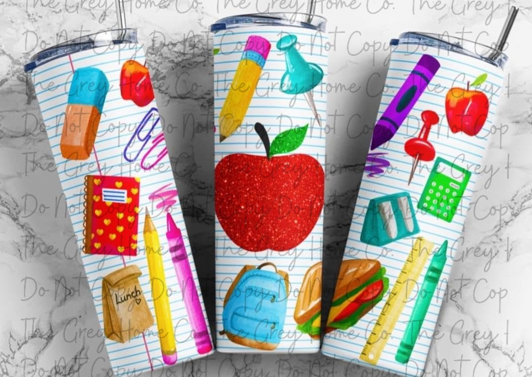 Teacher School Supplies - 20oz Tumbler RTS