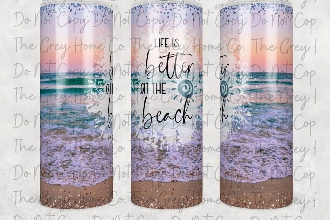 Life At The Beach ( purple)   - 20oz Tumbler RTS